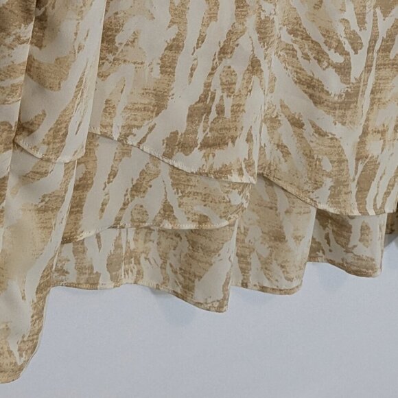 BEAUTIFUL BY LAWRENCE ZARIAN, Beige Animal Print Chiffon Pullover Top; Size 2X - Picture 2 of 6